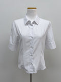 Pintuck Slim Fit Elbow Length Shirt
