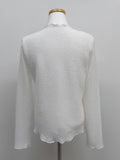 Embossed See-Through Mock Neck T-Shirt