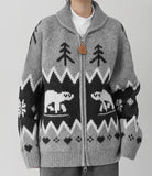 [Premium] Alpine Bear Zip-up Knit