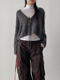 Alpaca Strap Cuffs Cardigan
