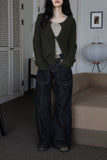 Raccoon color matching wide denim