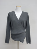 Rutting Wrap Unbalanced Knit Cardigan