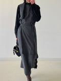 [Skirt SET] Corduroy Sleeveless Long One Piece