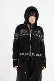 Nordic black knit zip-up