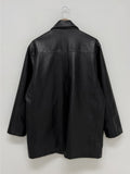 Beaver Crack Half Leather Coat