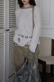 Work belted cotton pants