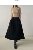 Peach Corduroy Flare Skirt