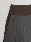 Mirror Low Pleats Long Skirt