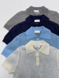 Mohair collar half knit