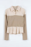 Lina color matching shirt top