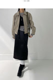 Double layered satin long skirt