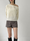 Unbalanced Shoulder Poplin Shirt