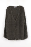 Pine Needles Loose-Fit Fur Cardigan