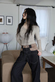 Mohair crop knit top