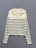 [Plan] Stripe Sailor Raglan Collar Knit