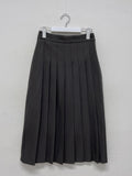 Mirror Low Pleats Long Skirt