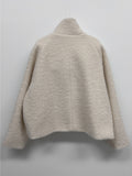 Hairy High Neck Double Short Coat