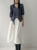 [Long sleeve ver.] Roman Tie V-neck Blouse