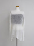 Crople Boat Neck Loose Fit Long Knit