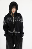 Nordic black knit zip-up