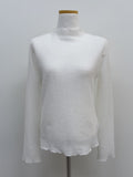 Embossed See-Through Mock Neck T-Shirt