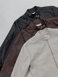 Biker Overfit Short Leather Jacket