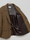 [wool60%] Pin check single overfit blazer jacket