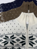 Nordic Cowichan Overfit Knit Zip-up