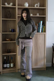 Suede bootcut pants