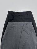 Unbalanced Stripe H-Line Skirt