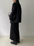 Shear Wool No-Collar Overfit Single Jacket
