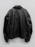 [unisex] Curl Vintage Leather Overfit Blouson