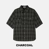 Pigment Dyeing Check Short Sleeve Shirt