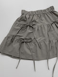 Frill Banding Flared Mini Skirt