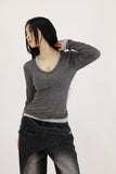 Joy see-through V-neck tee