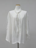 [Tie SET] Arc Raglan Round Blouse