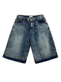 Snow Washing Three Quarter Bermuda Denim