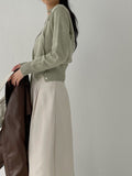 [Scarf SET] Tuyu boat neck slit crop knit