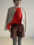 Alpaca Wool Boat Neck Crop Knit