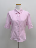 Pintuck Slim Fit Elbow Length Shirt