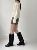 Unbalanced Shoulder Poplin Shirt