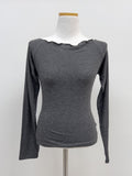 Wave Off-Shoulder Long Sleeve T-shirt