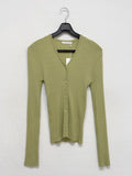 Joanne Ribbed V-Neck Cardigan