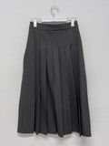Mirror Low Pleats Long Skirt