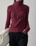 Stripe Warmer Turtleneck T-Shirt