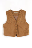 Punching suede vest
