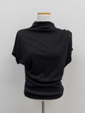 Milly Shirring Cap Sleeve T-Shirt