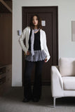 Pin tuck bootcut easy pants