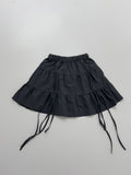 Frill Banding Flared Mini Skirt