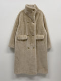 High Neck Double Long Fur Coat
